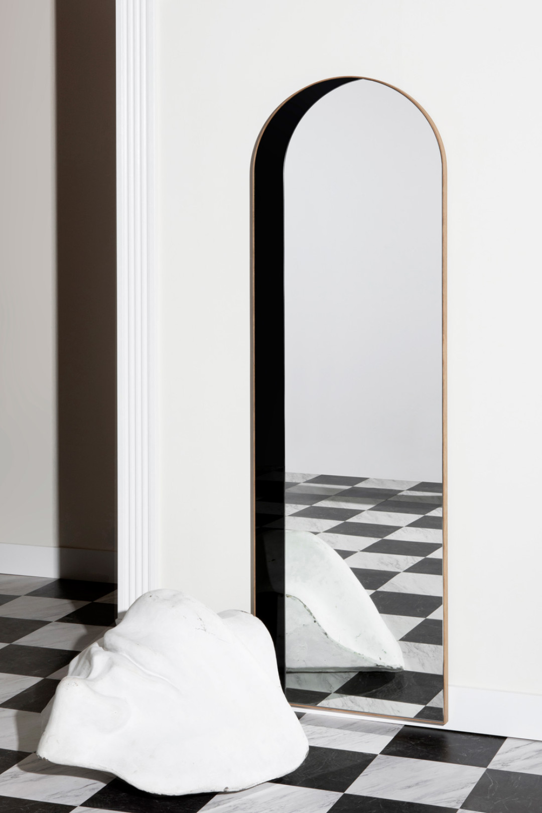 bower bower studios mirrors Slim Archway Mirror decorative clear black modern luxury contemporary designer high end custom wall mirror wall art 3d illusion geometrical wood frame arches archway