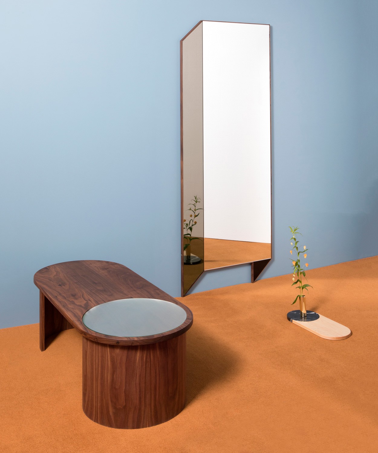 Full Fold Mirror Bower Studios, Walnut Full Length Wall Mirror