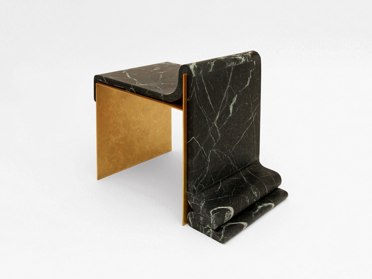 Bower Studios chair Melt Chair carved marble antique brass unique designer chair luxury contemporary design furniture gallery show exhibition one-of-a-kind